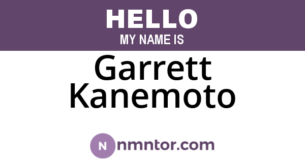 Garrett Kanemoto