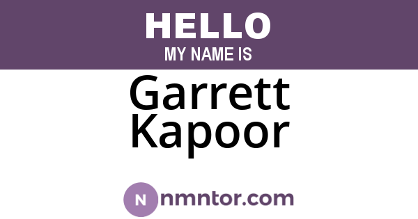 Garrett Kapoor
