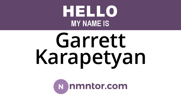 Garrett Karapetyan