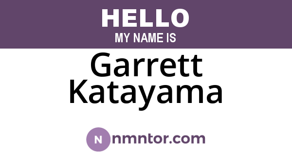 Garrett Katayama