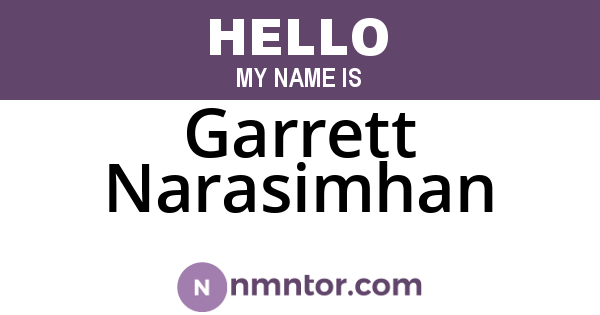 Garrett Narasimhan