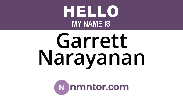 Garrett Narayanan