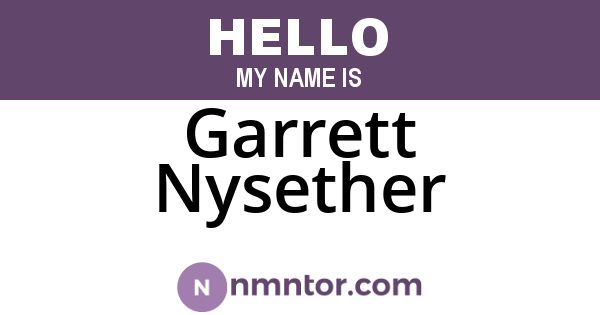 Garrett Nysether