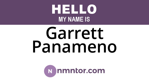 Garrett Panameno
