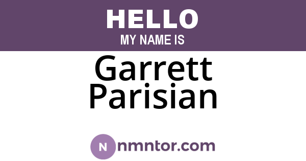 Garrett Parisian