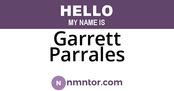 Garrett Parrales