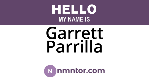 Garrett Parrilla