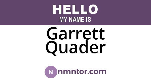 Garrett Quader