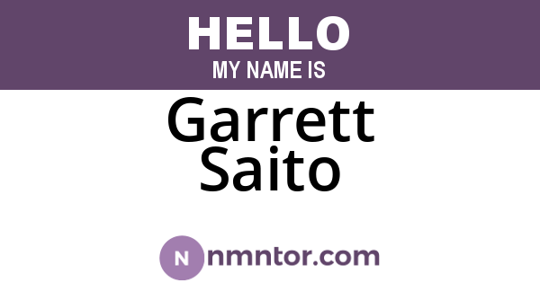 Garrett Saito