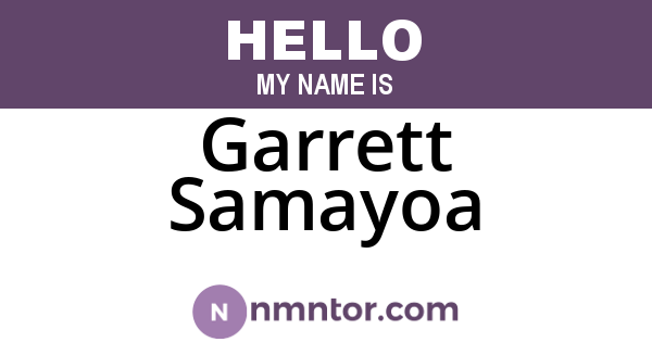 Garrett Samayoa