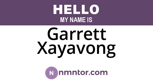 Garrett Xayavong
