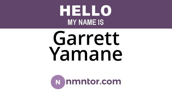 Garrett Yamane