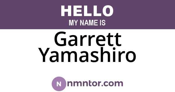 Garrett Yamashiro