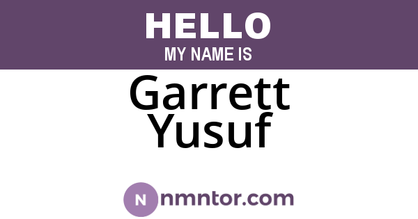 Garrett Yusuf