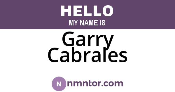 Garry Cabrales