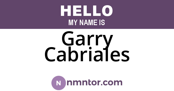 Garry Cabriales