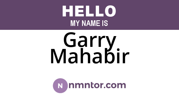 Garry Mahabir
