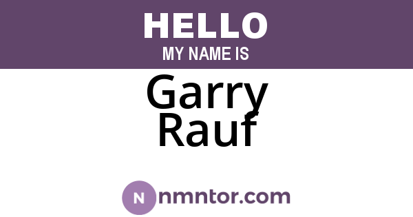 Garry Rauf