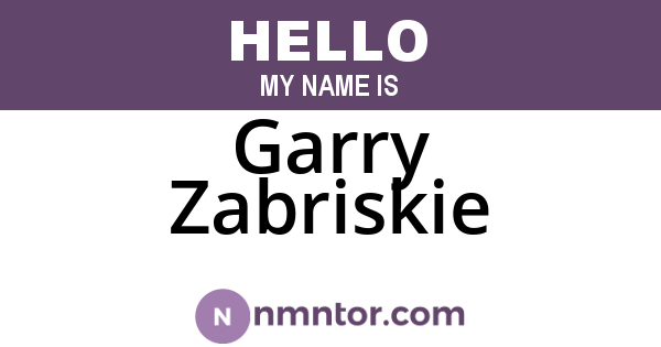 Garry Zabriskie