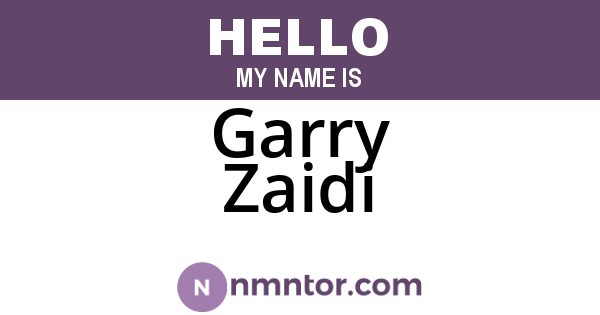 Garry Zaidi