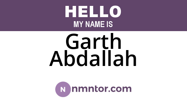 Garth Abdallah