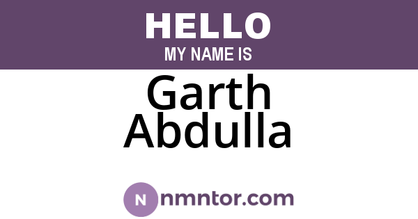 Garth Abdulla