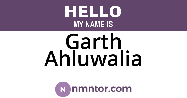 Garth Ahluwalia