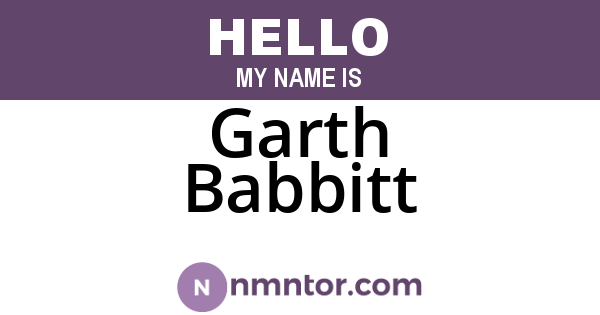Garth Babbitt