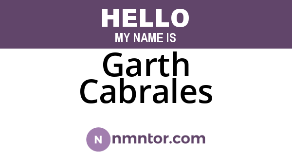 Garth Cabrales