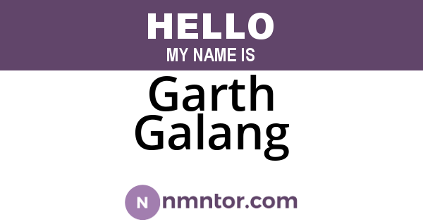 Garth Galang