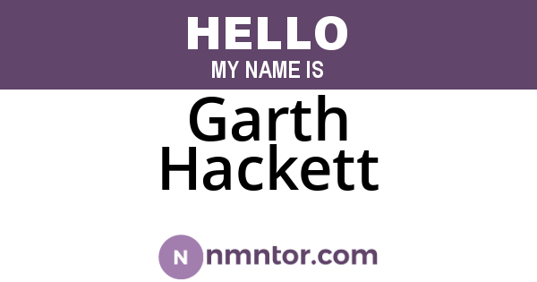 Garth Hackett