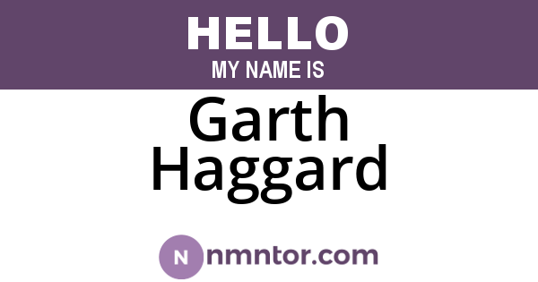 Garth Haggard