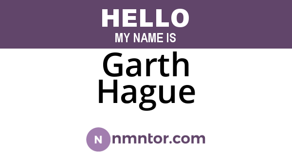 Garth Hague
