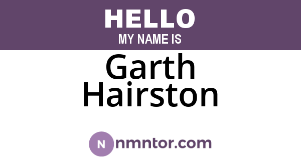 Garth Hairston