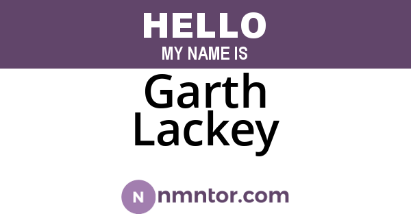 Garth Lackey