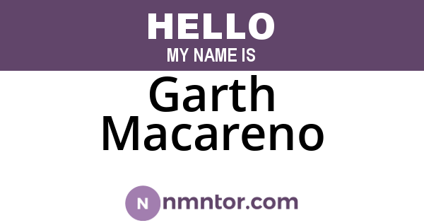 Garth Macareno