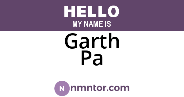 Garth Pa