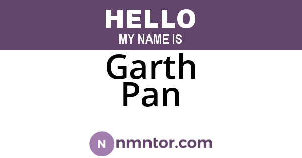 Garth Pan