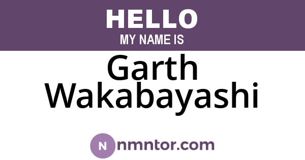 Garth Wakabayashi