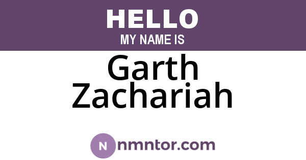 Garth Zachariah