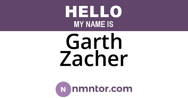 Garth Zacher