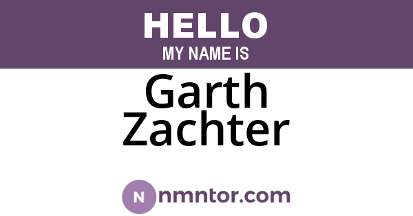 Garth Zachter