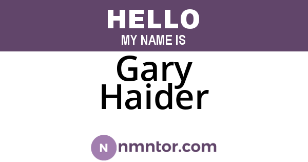 Gary Haider