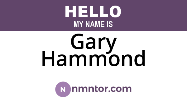 Gary Hammond