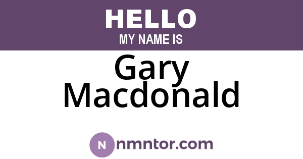Gary Macdonald