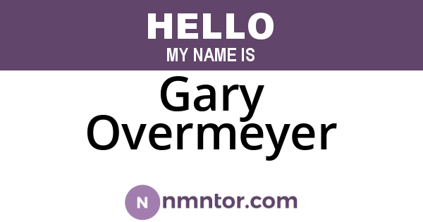 Gary Overmeyer