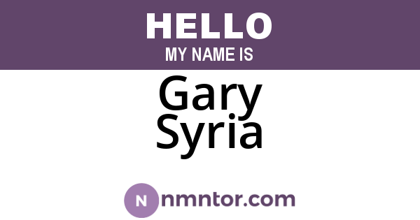 Gary Syria