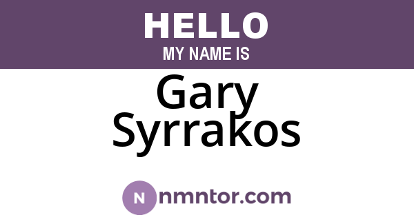 Gary Syrrakos