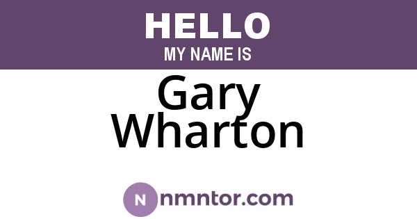 Gary Wharton
