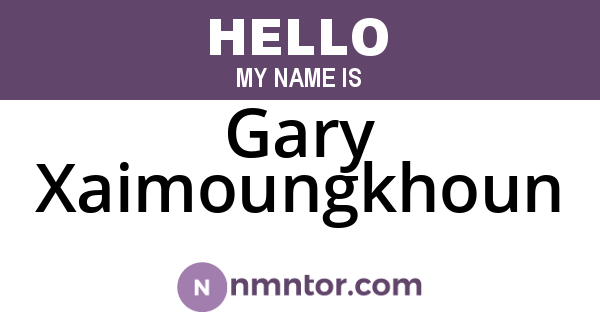 Gary Xaimoungkhoun